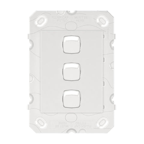 Hpm Arteor 3 Gang Wall Switch Grid 115mm x 80mm White - Durable Design - SuperSaverAU - view 1