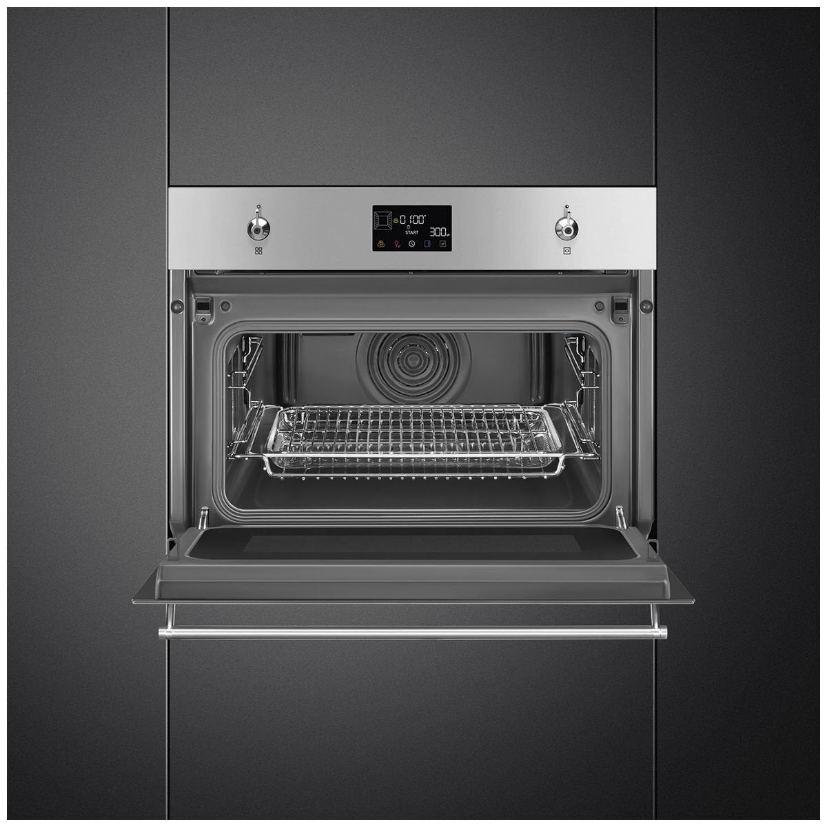 Smeg 45cm Classic Speed Oven - Stainless Steel - Combi Microwave - Air Fry - Vapour Clean - SOA4302M1X