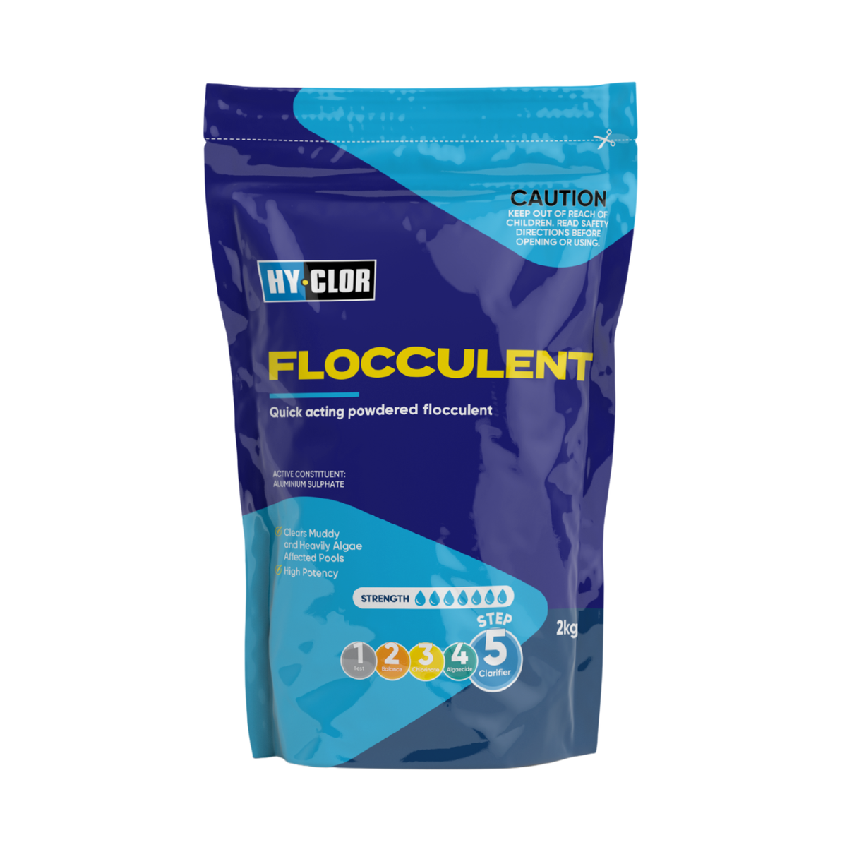 Hy-Clor Flocculent 2kg Aluminium Sulphate Granular Pool Clarifier Soft Pack