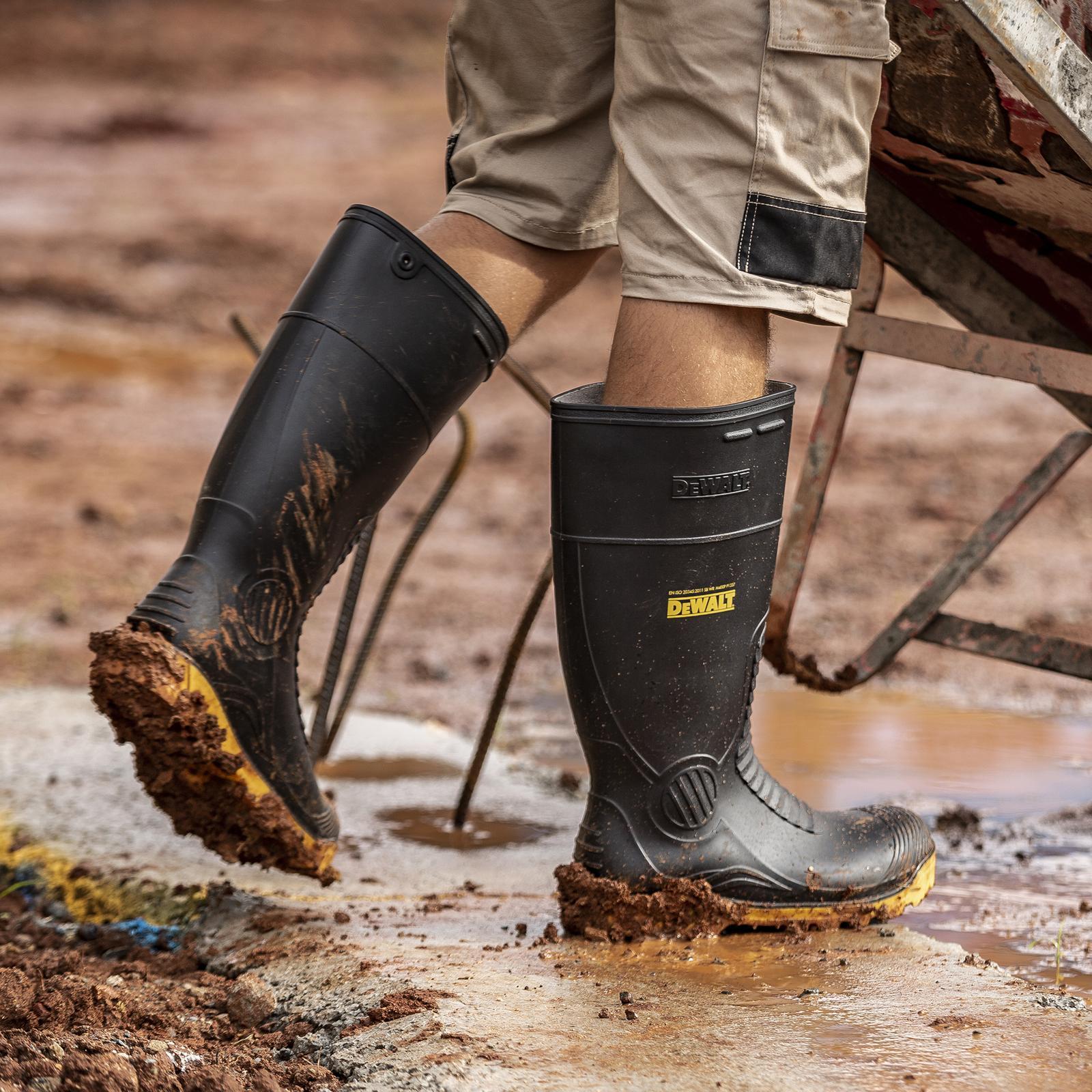 DeWALT Workwear Midland Pro Comfort Extreme Duty PVC Safety Gumboots Size 8 Steel Cap