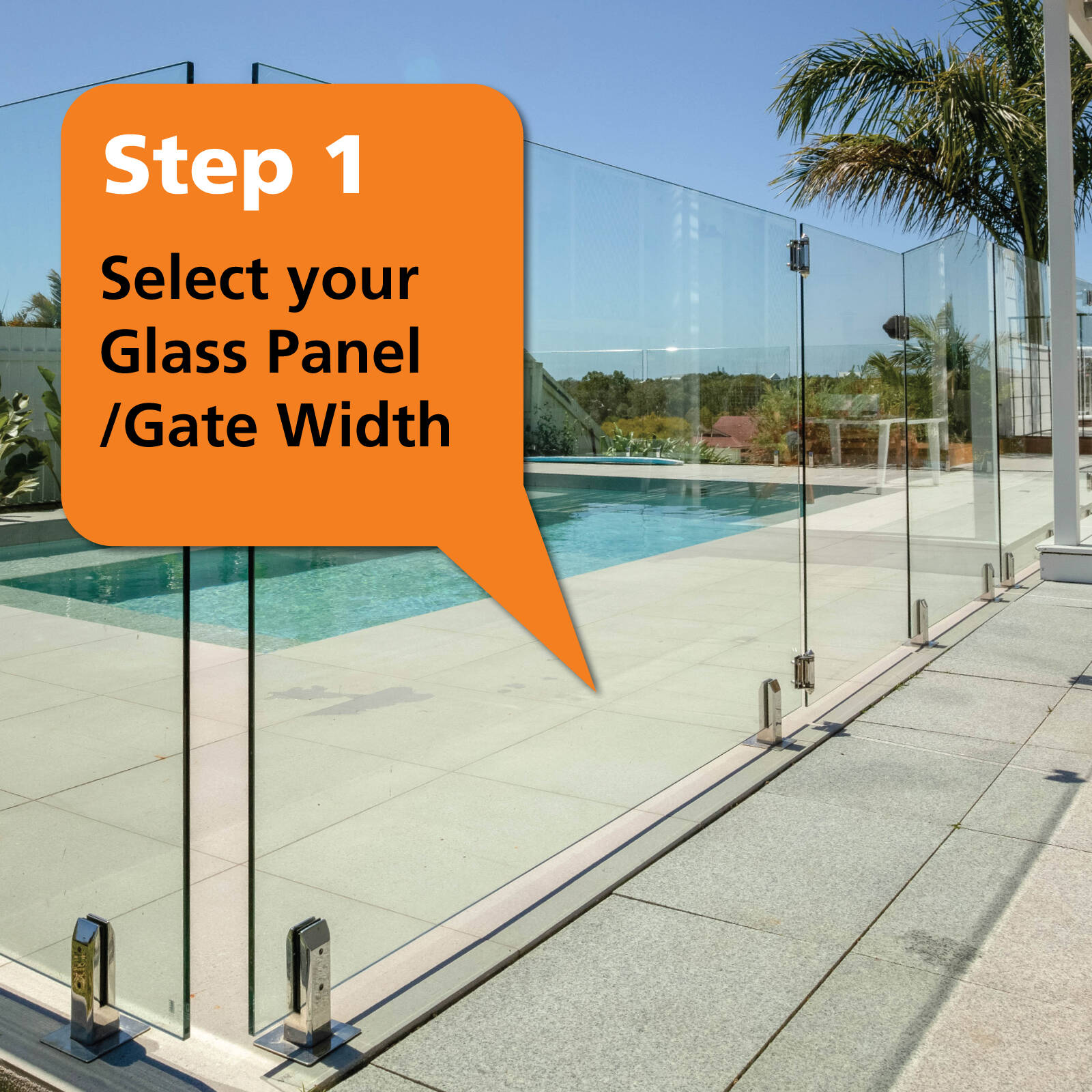 ProtectorAl 46 x 55 x 110mm 316 Stainless Steel Glass To Wall Post Gate Hinge