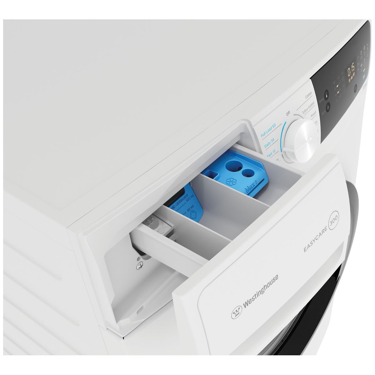 Westinghouse EasyCare 300 7.5kg Front Load Washing Machine - White, 1200rpm Spin - WWF7524N3WAS