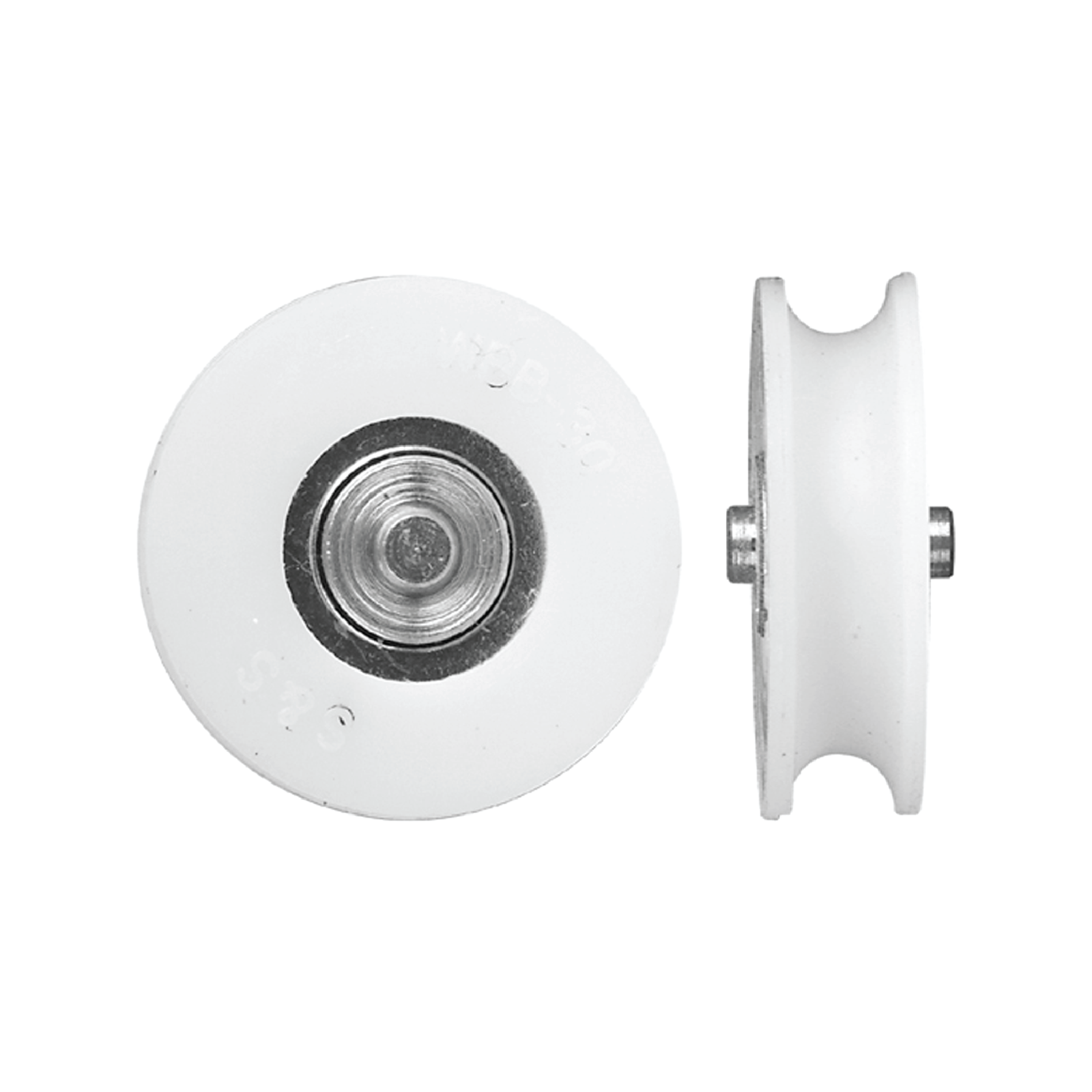 Rolltrak 28mm White Acetal Concave Roller, Security Screen Door