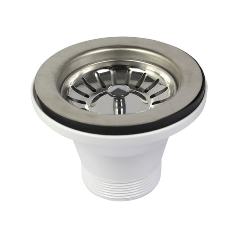 BOSTON 90 x 50mm Silver Stainless Steel Extended Sink Basket Waste