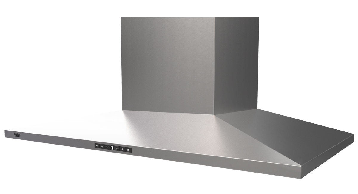 Beko 90cm canopy rangehood - Stainless steel - 700m³/h, 4 fan speeds, boost and timer - BRH90CX