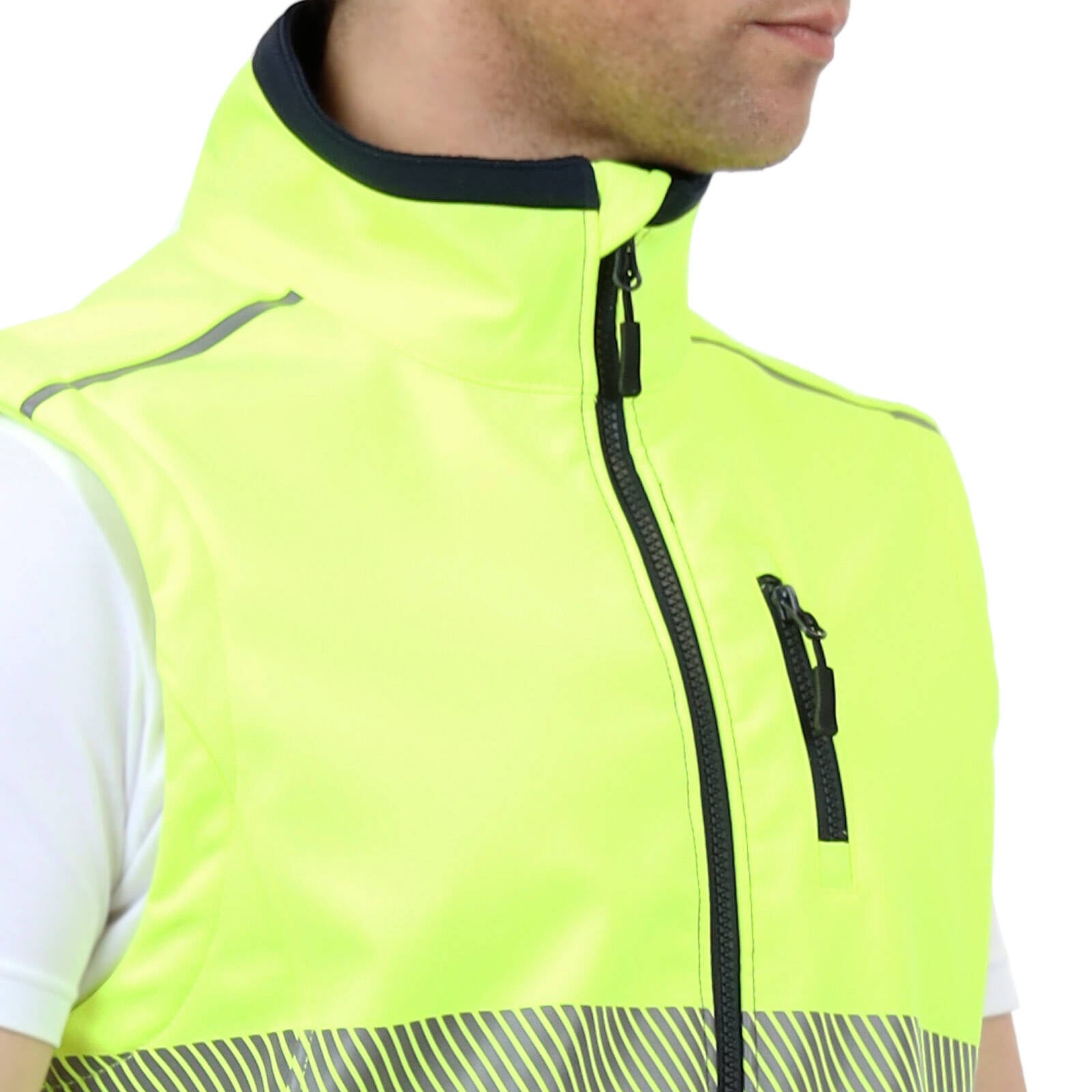 Citeco Medium Yellow Hi-Vis Soft Shell Vest, Reflective, Polyester/Elastane