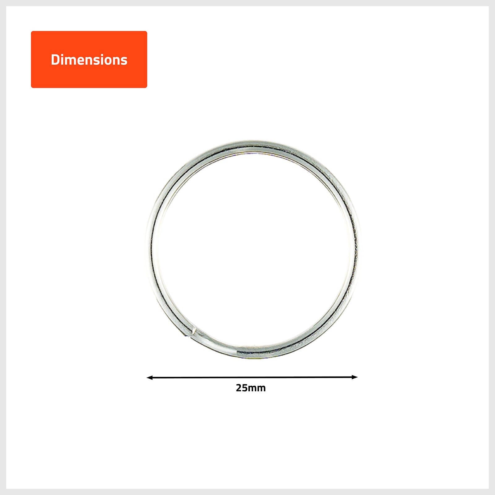 Taskmaster Steel Split Key Rings 25mm - 100 Pack