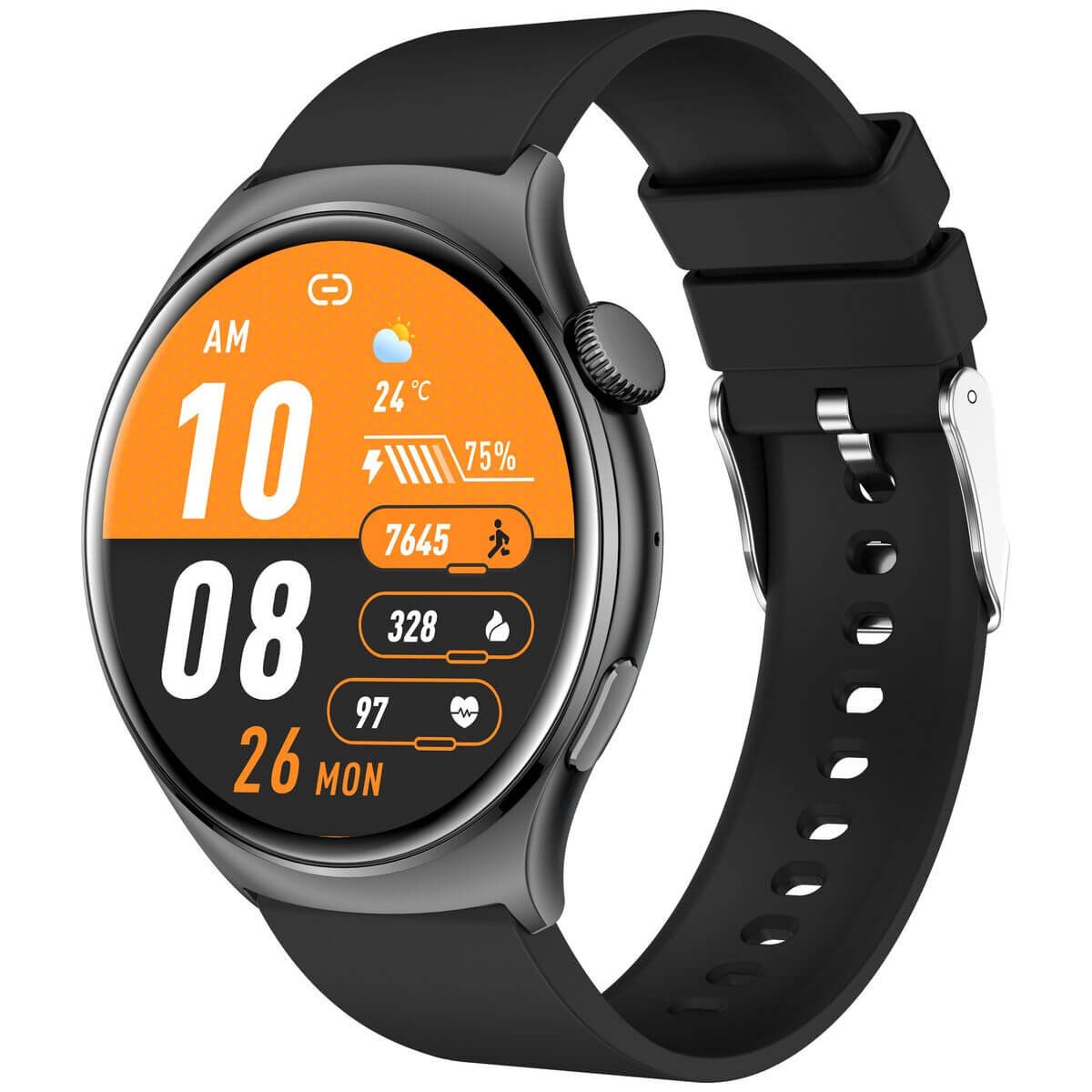 Fitsmart Fusion smartwatch - AMOLED display, built-in GPS, health monitoring, black - 10004975