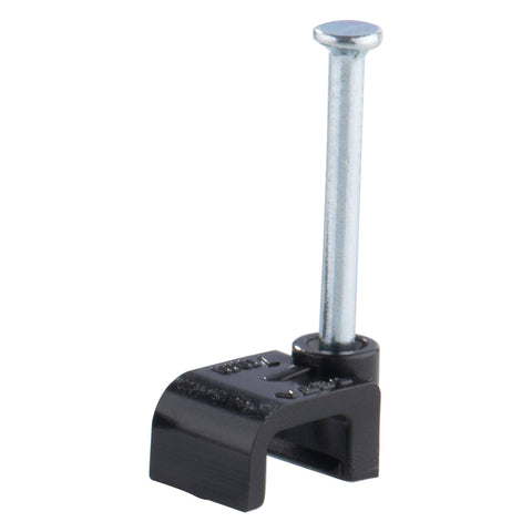 DETA 7mm Black Flat Cable Clips Plastic 20 Pack