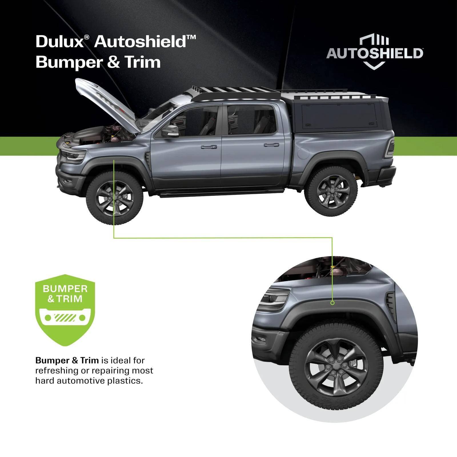 Dulux Autoshield 340g Satin Black Bumper Spray Paint, Durable Automotive Bumper Finish