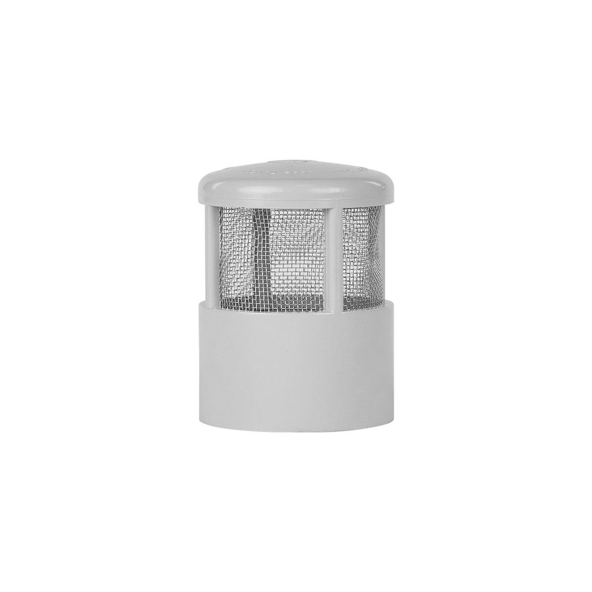 Rain Harvesting 50mm Vent Cowl, Grey PVC with Stainless Steel Mesh