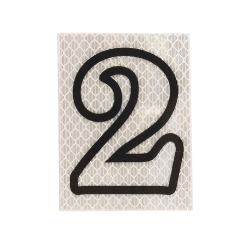 Sandleford 80mm Silver Night Shine Self Adhesive Reflective House Number 2, Polycarbonate