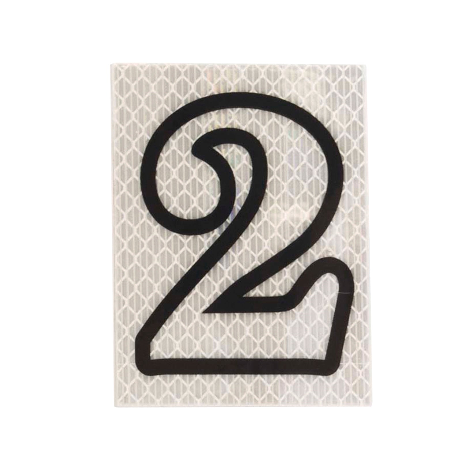 Sandleford 80mm Silver Night Shine Self Adhesive Reflective House Number 2, Polycarbonate