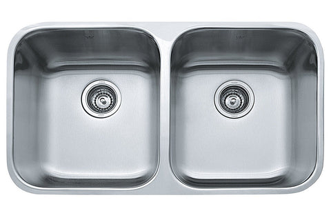 Franke Steel Queen double bowl undermount sink - 18/10 stainless steel, two 29L bowls - SQX120D-2