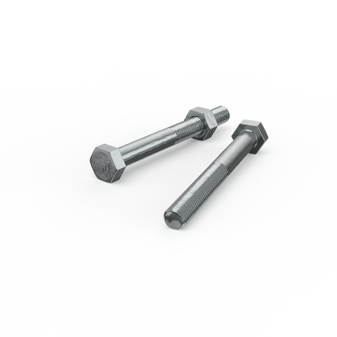 ZENITH M8 x 75mm Zinc Plated 4.6 Grade Steel Hex Head Bolt And Nut