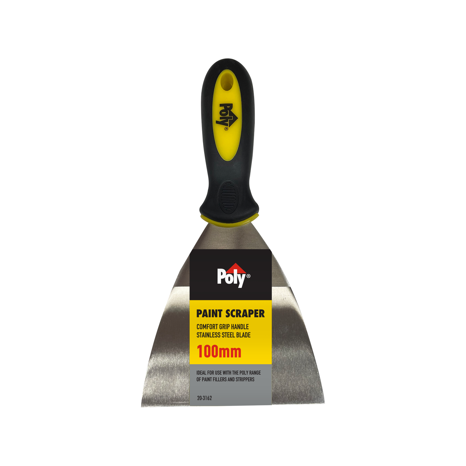 Poly 100mm Stainless Steel Paint Scraper Scraping and Filling