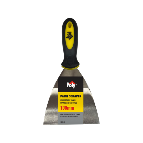 Poly 100mm Stainless Steel Paint Scraper Scraping and Filling