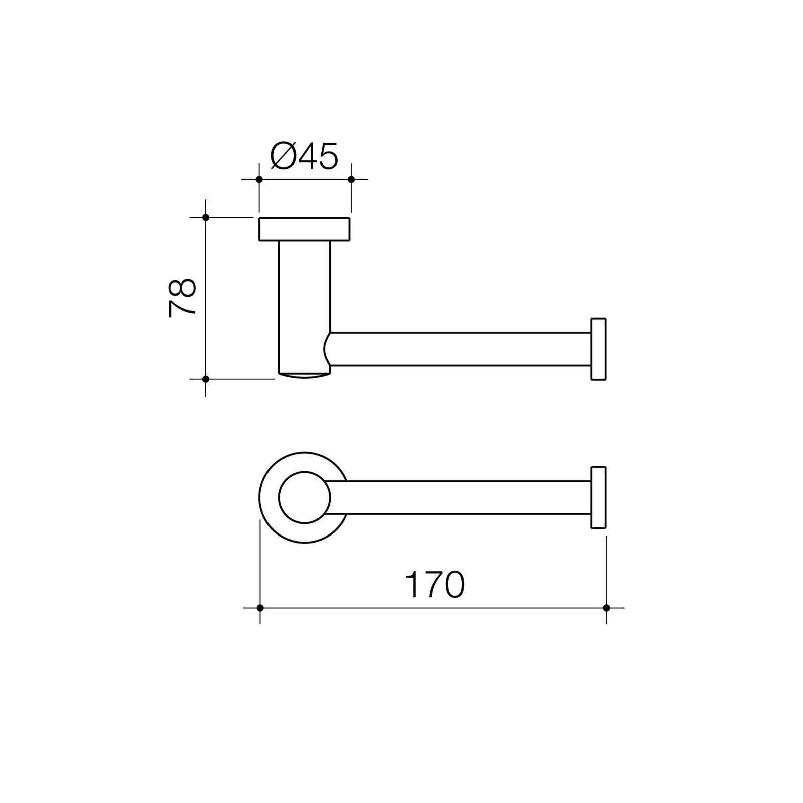 Caroma Cosmo 170mm Matte Black Toilet Roll Holder