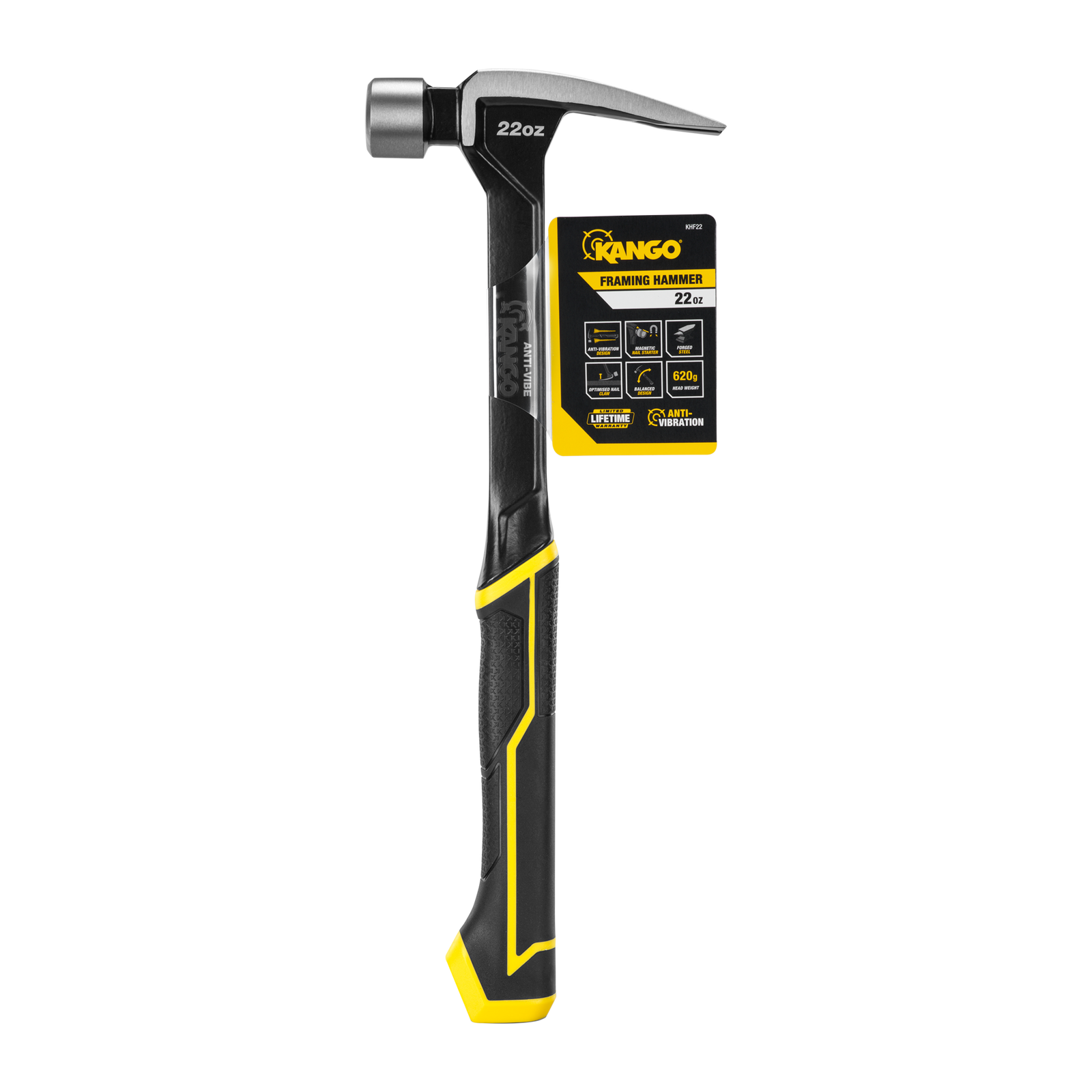 Kango 22oz Steel Anti-Vibe Framing Hammer with Forged Head