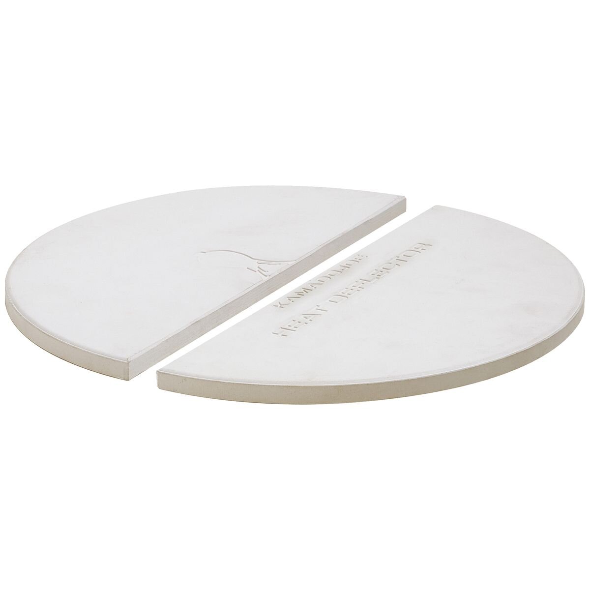 Kamado Joe Big Joe half moon deflector plates - Two-piece ceramic set for indirect cooking - BJ-HDP