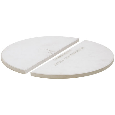 Kamado Joe Big Joe half moon deflector plates - Two-piece ceramic set for indirect cooking - BJ-HDP
