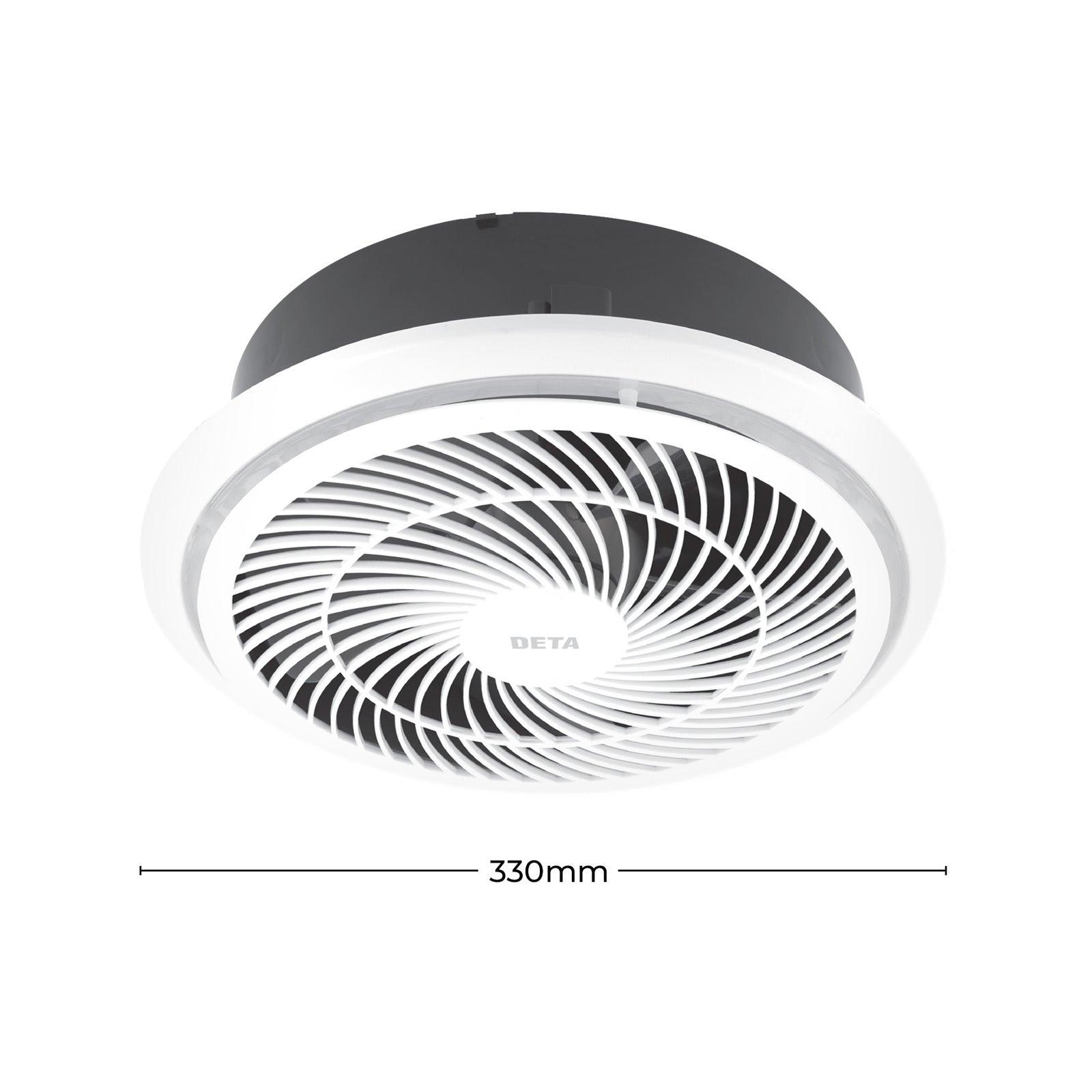 DETA 250mm High Capacity Ceiling Exhaust Fan 750m3/hr 240V White DE125