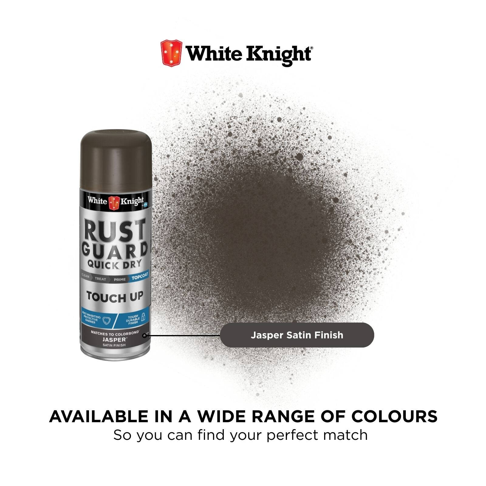 White Knight Rust Guard Touch Up Spray Paint 300g Jasper Satin