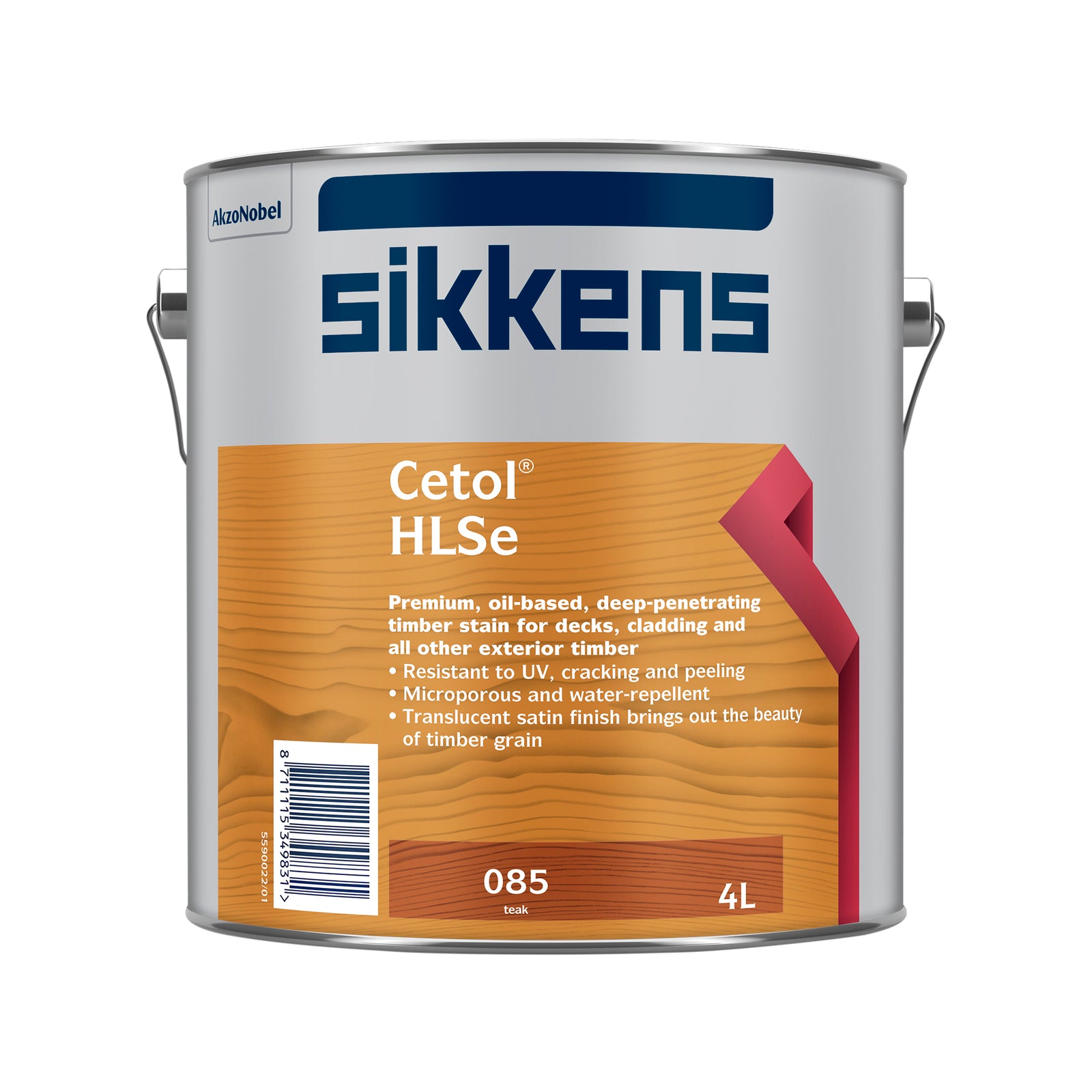 Sikkens Cetol HLSe 4L Teak Oil Based Exterior Timber Finish Satin UV Resistant