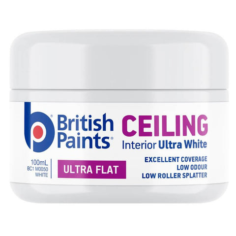 British Paints 100ml Ultra White Interior Ceiling Paint