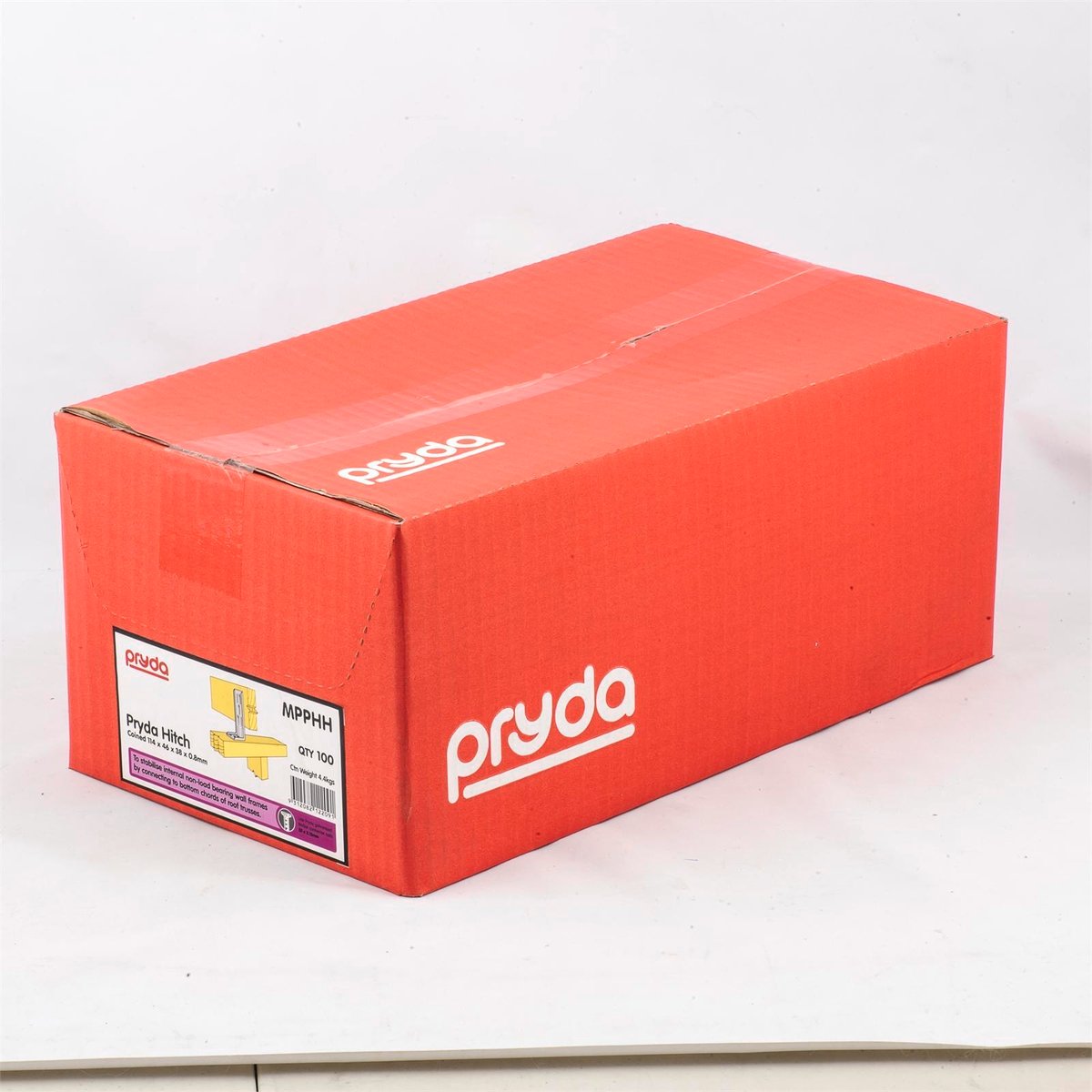 Pryda Wall Hitch Box - 117mm x 47mm x 39mm - Galvabond Steel - Stabilising - SuperSaverAU - view 2