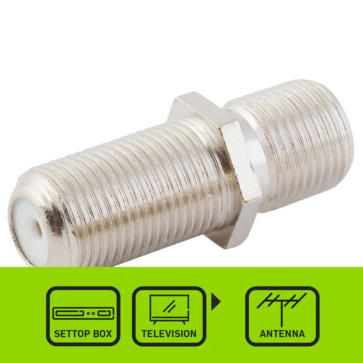 Antsig F81 Inline Joiner F Connector - 5mm x 20mm - Coaxial Cable Extension - SuperSaverAU - view 2