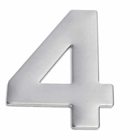 Sandleford Stainless Steel Self Adhesive House Number 4 - Brushed Finish - 75mm - SuperSaverAU - view 1