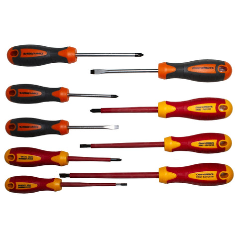 Craftright 9 Piece VDE and Normal Screwdriver Set Steel Magnetised Tips