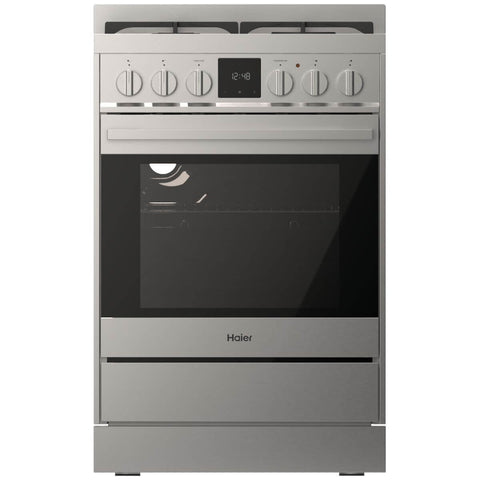 Haier 60cm 500 Series Dual Fuel Freestanding Cooker 88L - Air Fry, Stainless Steel - HOR60S11MSX2
