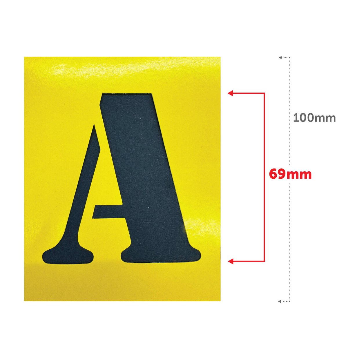 Sandleford 100mm Yellow Cardboard Stencil Kit - 69mm Letters, Numbers & Symbols