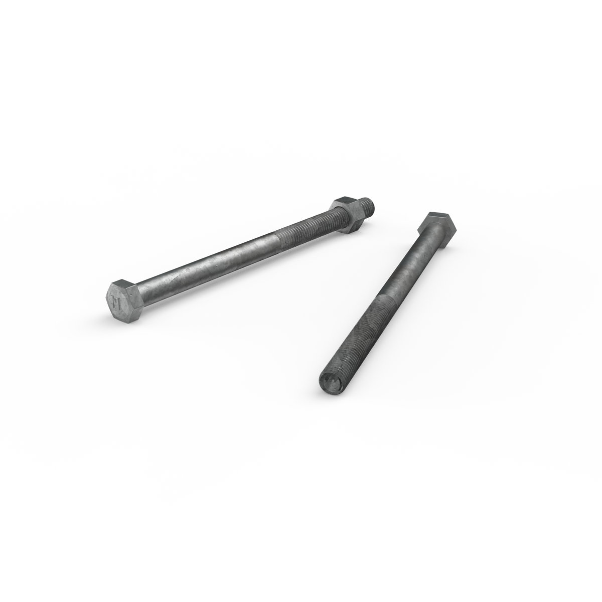 Zenith M12 x 180mm Hot Dip Galvanised Hex Head Bolt and Nut - 4.6 Grade Steel