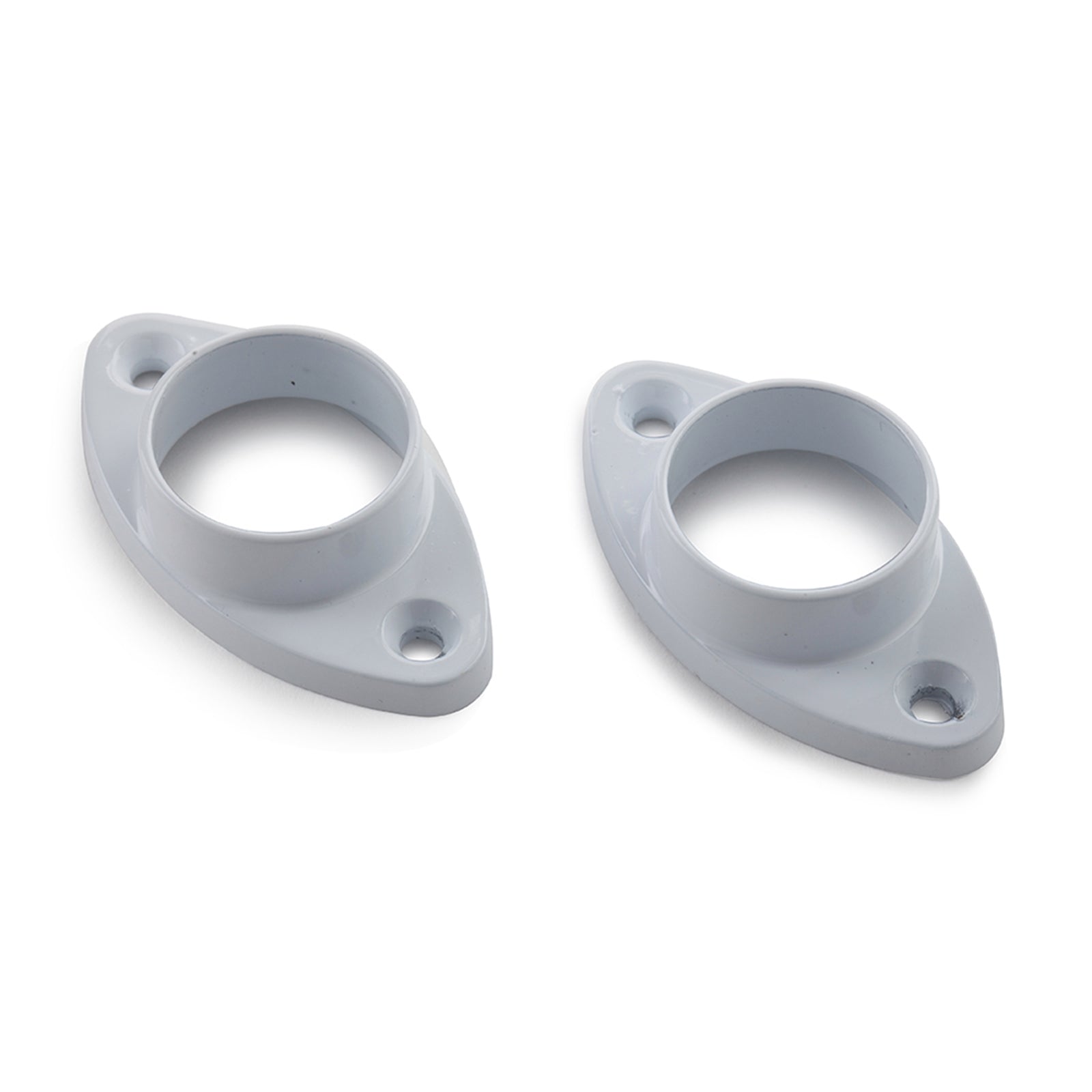 Sandleford 25mm White Oval Flange 2 Pack - Zinc Alloy, White Powder Coat