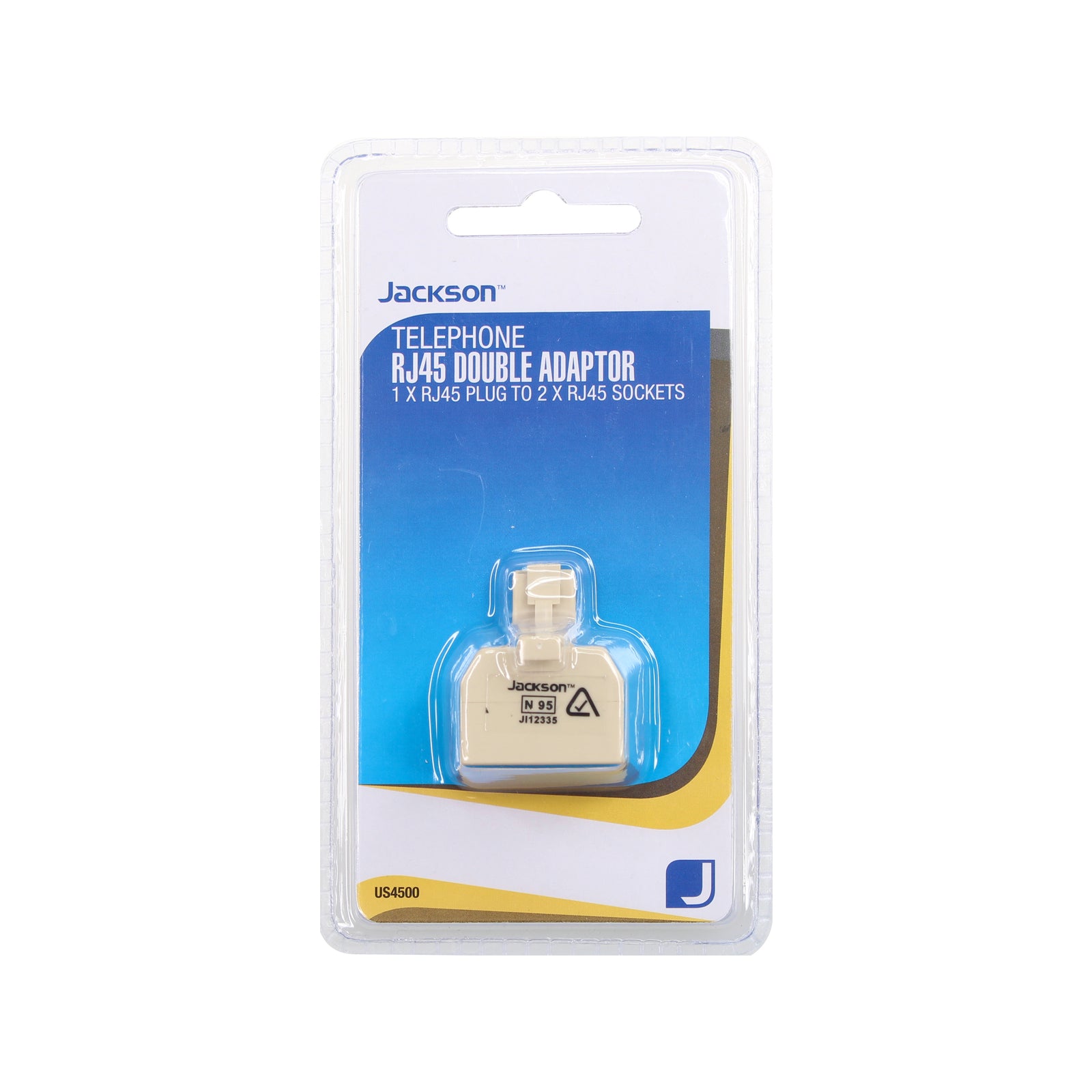 Jackson RJ45 Double Adaptor 8P8C Beige US4500