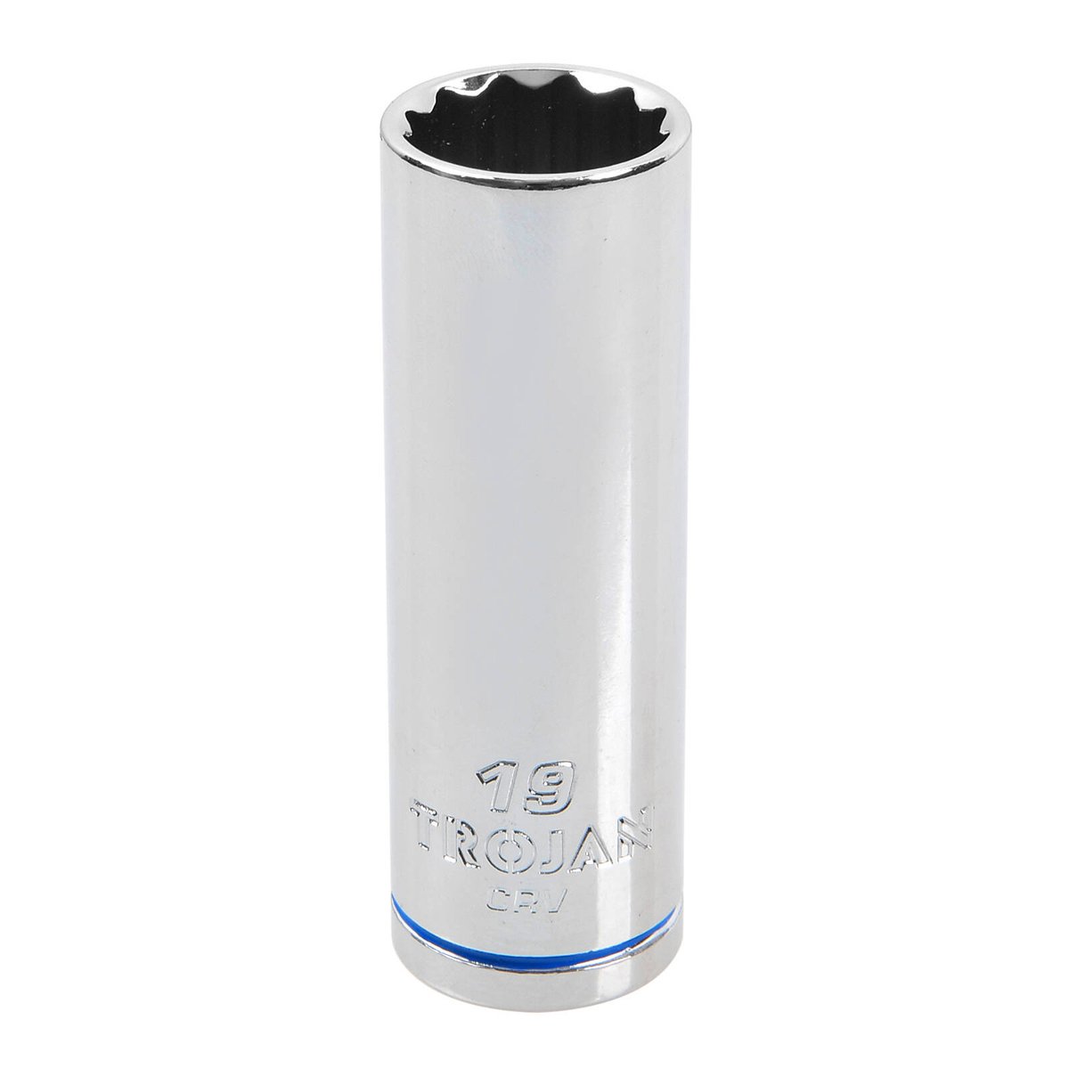 Trojan 19mm Deep Socket 1/2" Drive Chrome Vanadium 12 Point
