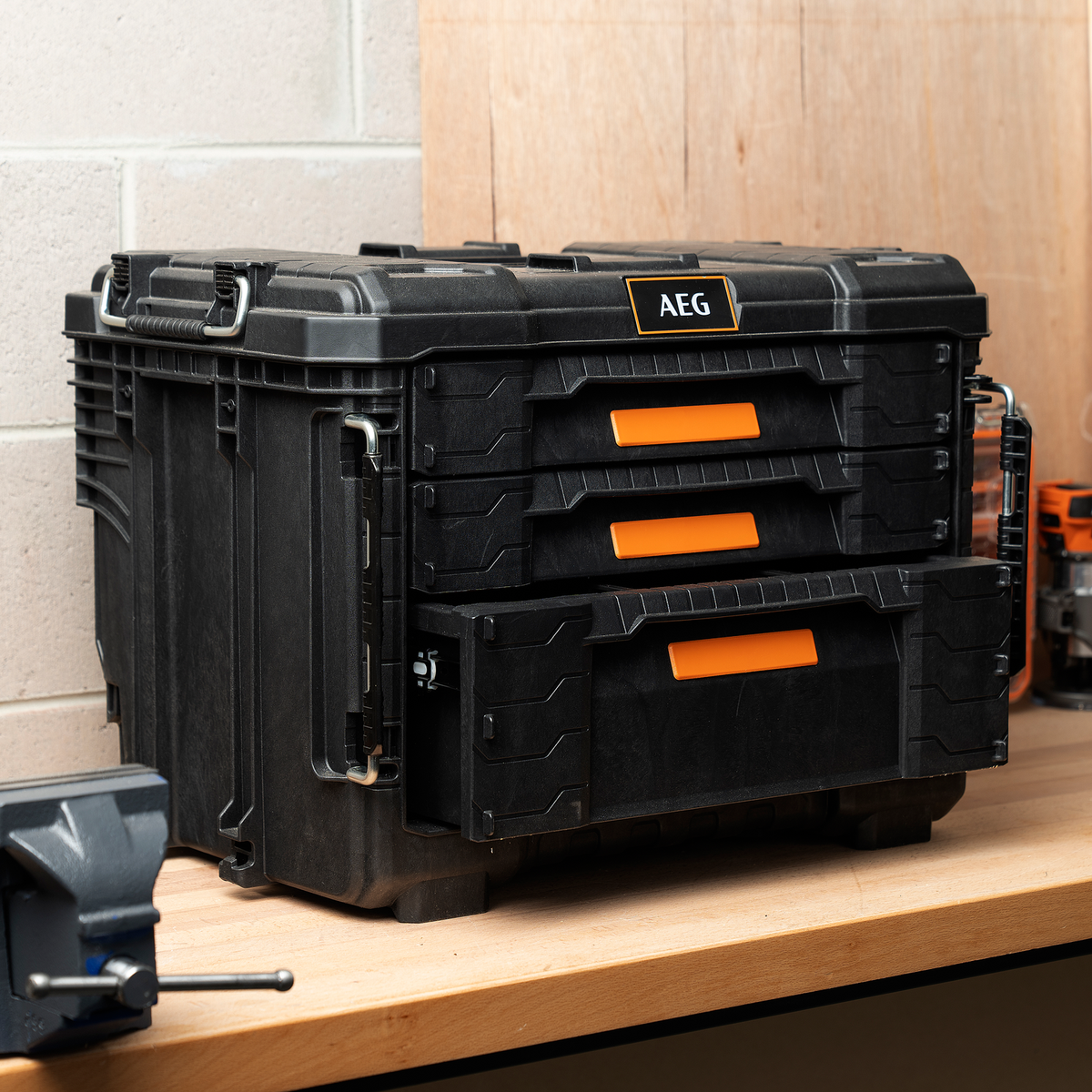 AEG Quickstack 2.0 3-Drawer Toolbox - 385mm x 411mm x 566mm - Durable Storage - SuperSaverAU - view 5