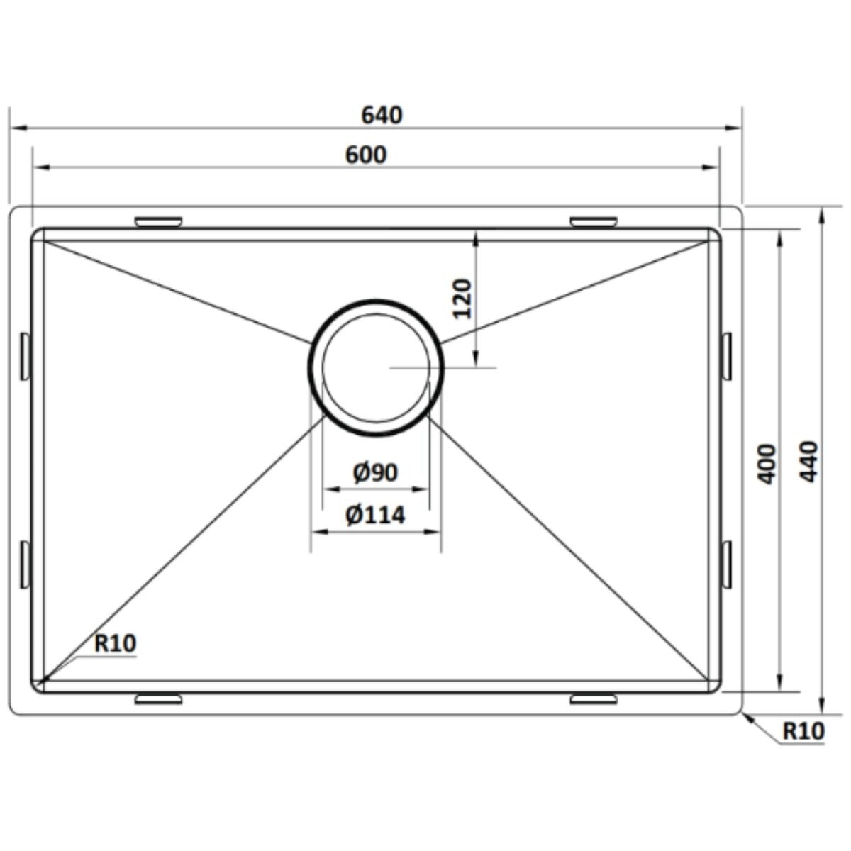 Alto Single Bowl Stainless Steel Sink - 60L - Quiet Shield Technology - Top, Under or Flush Mount - ALTO60