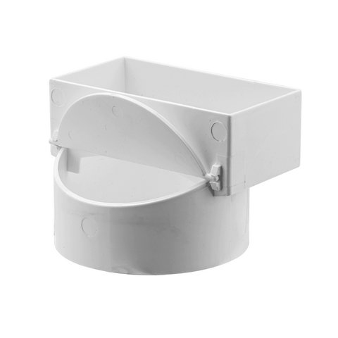 Holman Stormwater PVC Downpipe Adaptor White With Inspection Flap