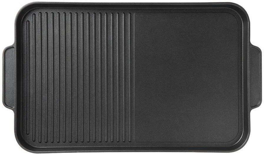 Stanley Rogers Giant Grill Plate - 44 x 27cm cooking area - induction and all cooktops - matte black - 42308