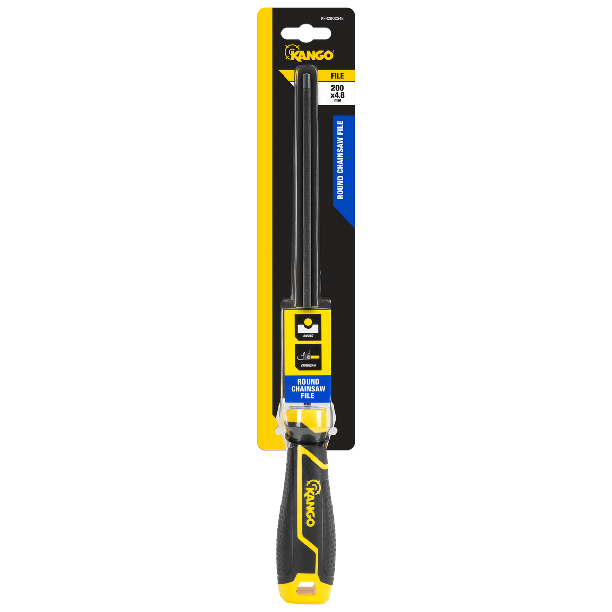 Kango 200 x 4.8mm Round Chainsaw File - Tempered Carbon Steel - Black - SuperSaverAU - view 1