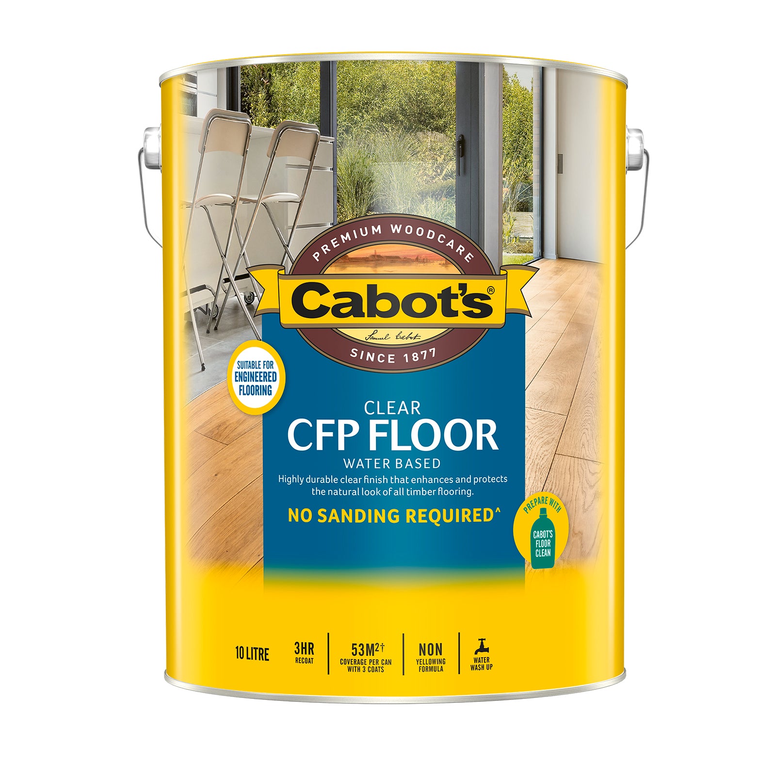 Cabot's 10L Gloss Clear Water Based CFP Floor Polyurethane