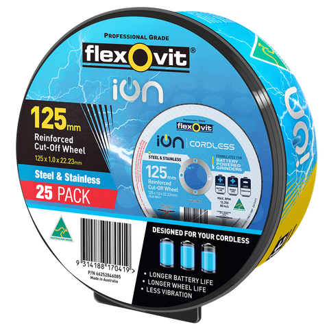 Flexovit Cut Off Wheel - 125mm - Zirconia - Reinforced - 25 Pack - SuperSaverAU - view 1
