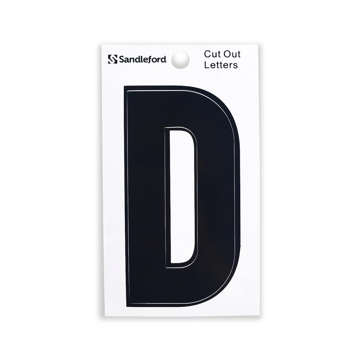 Sandleford 85mm Black Cut Out Self Adhesive House Letter D - SuperSaverAU - view 1