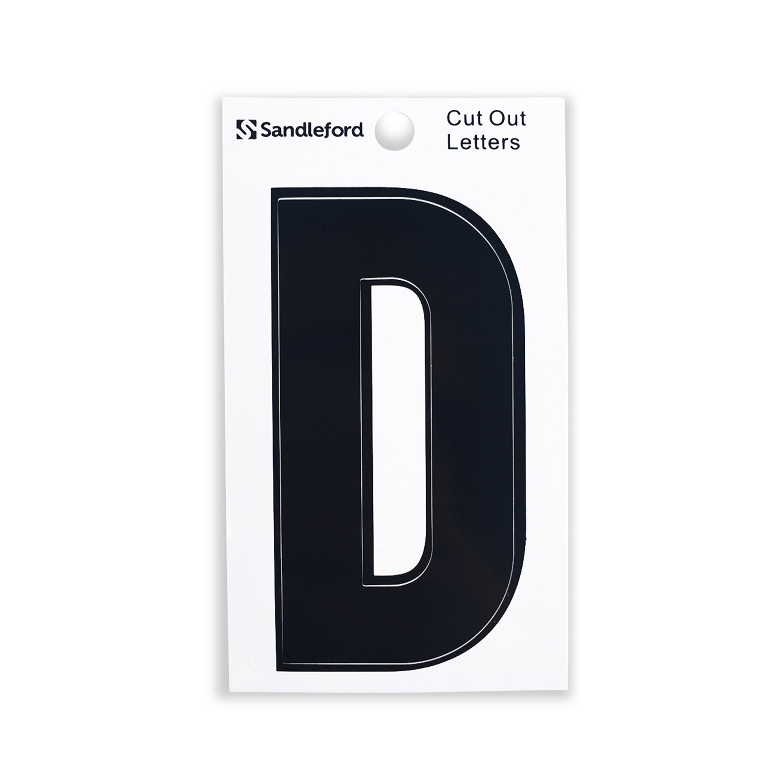 Sandleford 85mm Black Cut Out Self Adhesive House Letter D - Weather Resistant Gloss