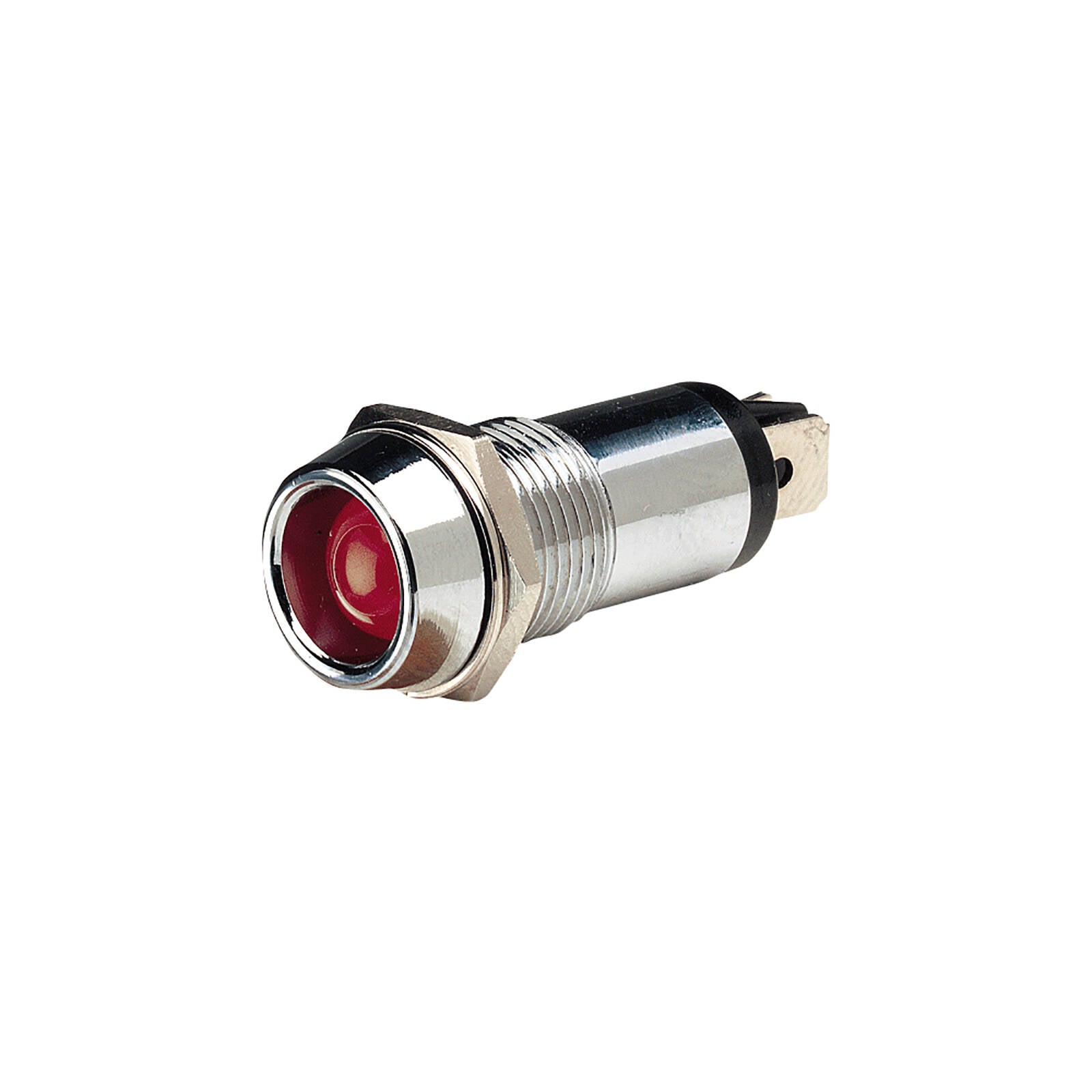 Narva 12/24V Chrome Pilot Lamp with Red LED 62092BL