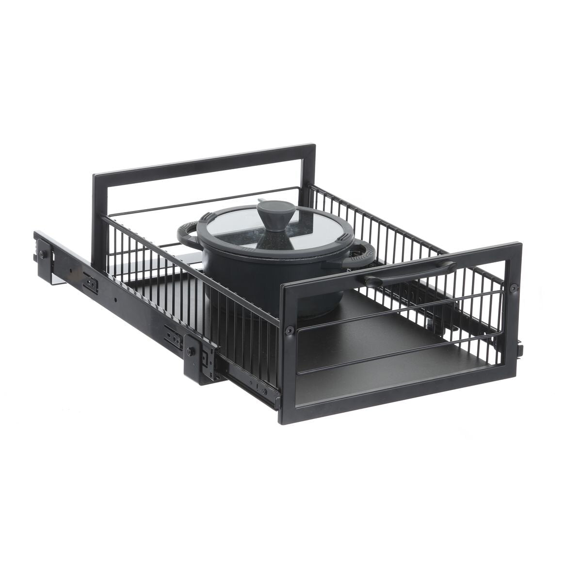 L.T. Williams Pull Out Wire Basket 39.5cm - Black - 25kg Capacity - Full Extension Runners - 9711